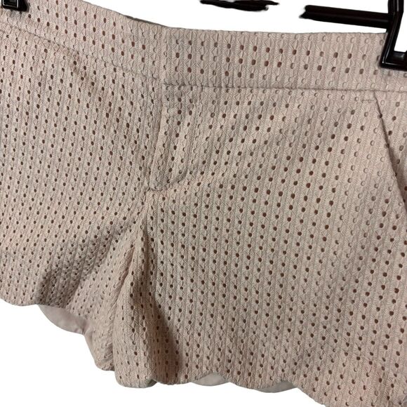 Club Monaco Dusty Pink Eyelet Shorts Scalloped Edge Women's Size 00 - Picture 5 of 7